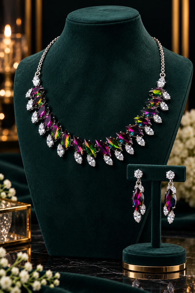 Aurora Prism Elegance Necklace & Earring Set
